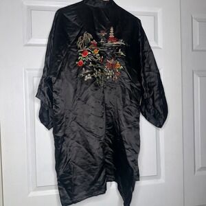 Vintage Silk Chinese Golden Dragon Kimono Size Medium